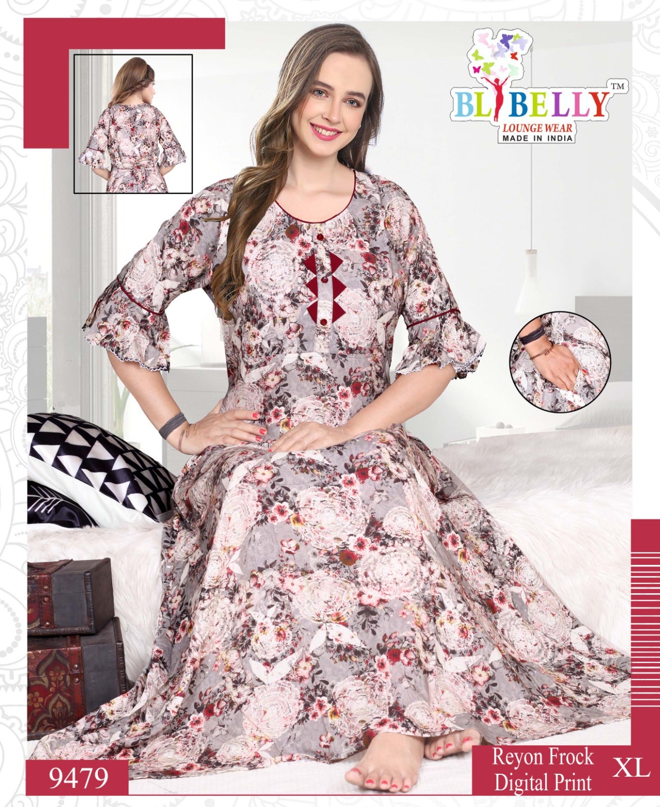 Print Vol 1 Belly Rayon 24Kg Night Gowns Manufacturer