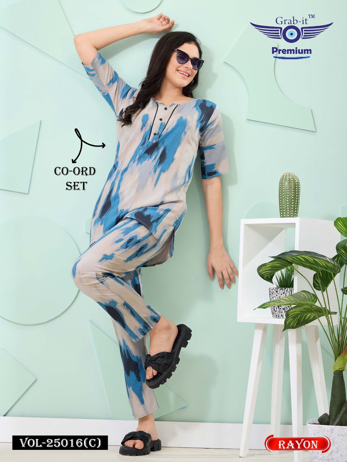 Print Vol 25016 C Grab It Rayon Co Ord Set Wholesale Price