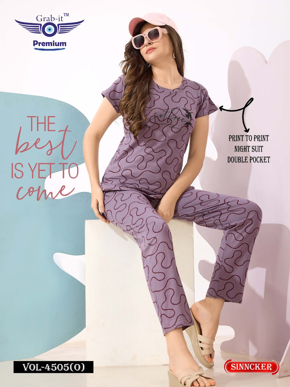 Print Vol 4505 O Grab It Sincker Pyjama Night Suits Manufacturer India