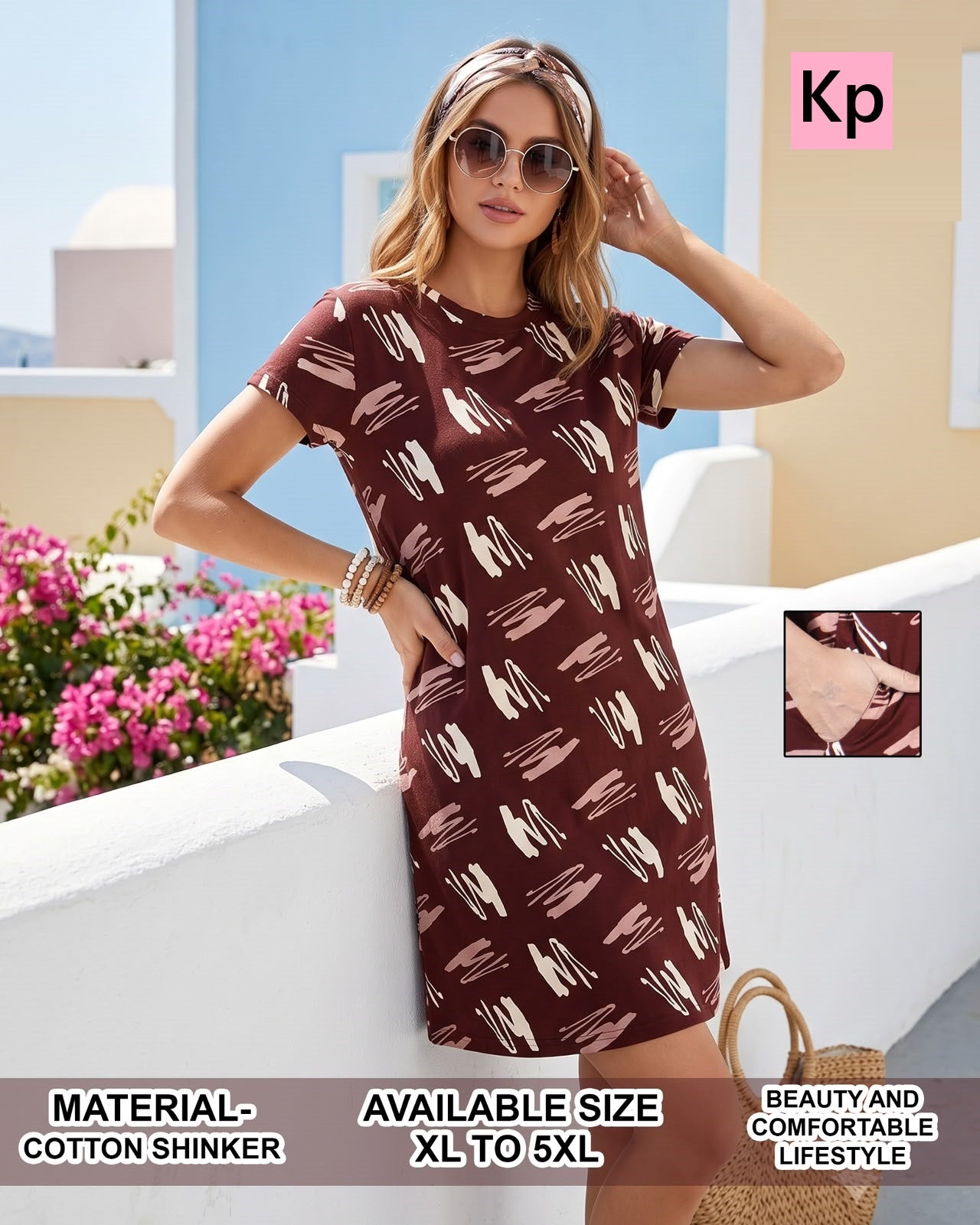 Printed 1307 Kp Cotton Sinker Women Long Tshirt Manufacturer India