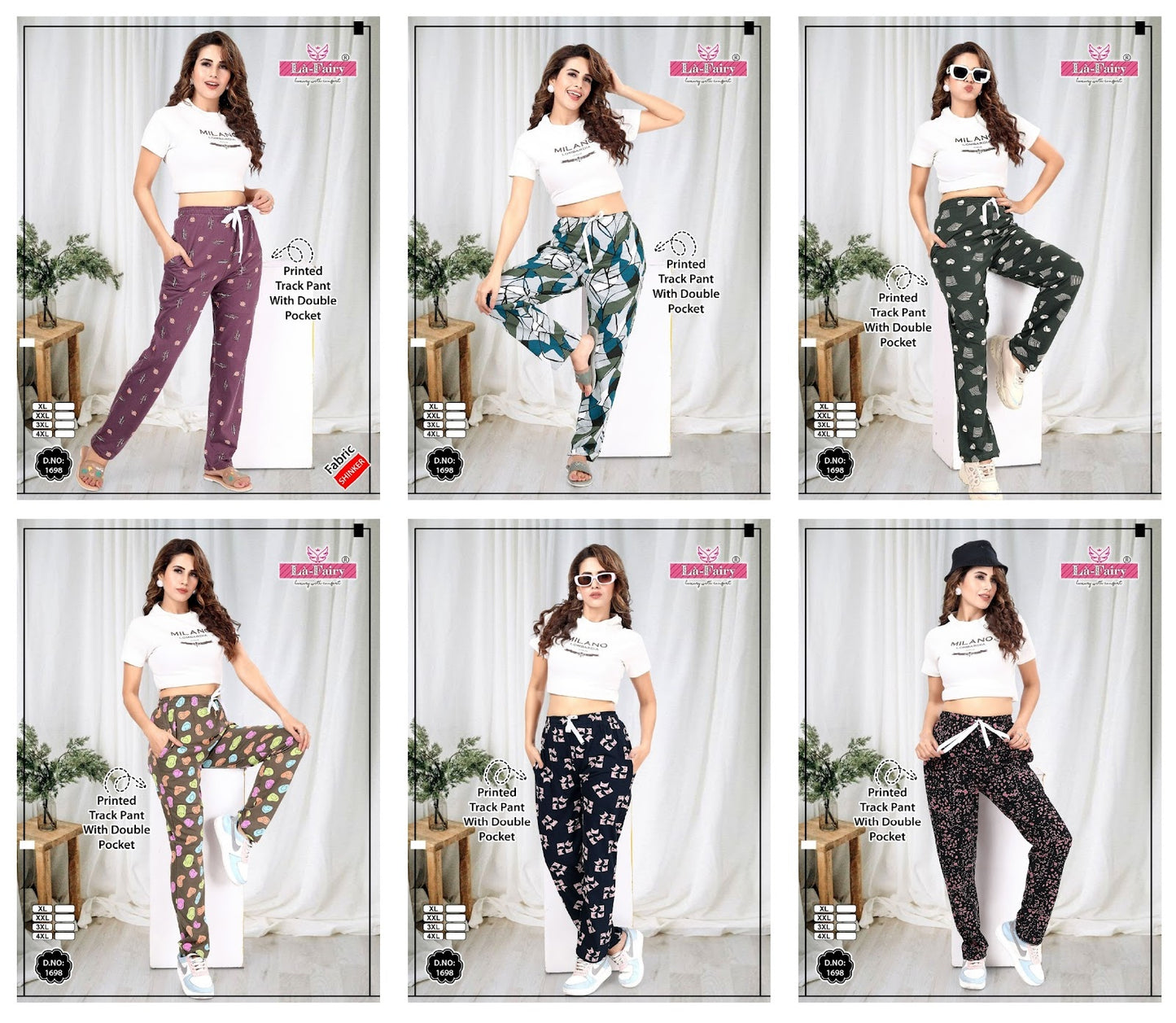 Printed 1698 La Fairy Heavy Shinkar Hosiery Women Track Pants Wholesale Price
