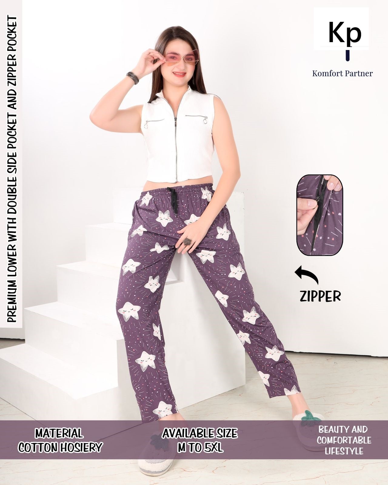 Printed 270126 Kp Cotton Women Night Lower Wholesale