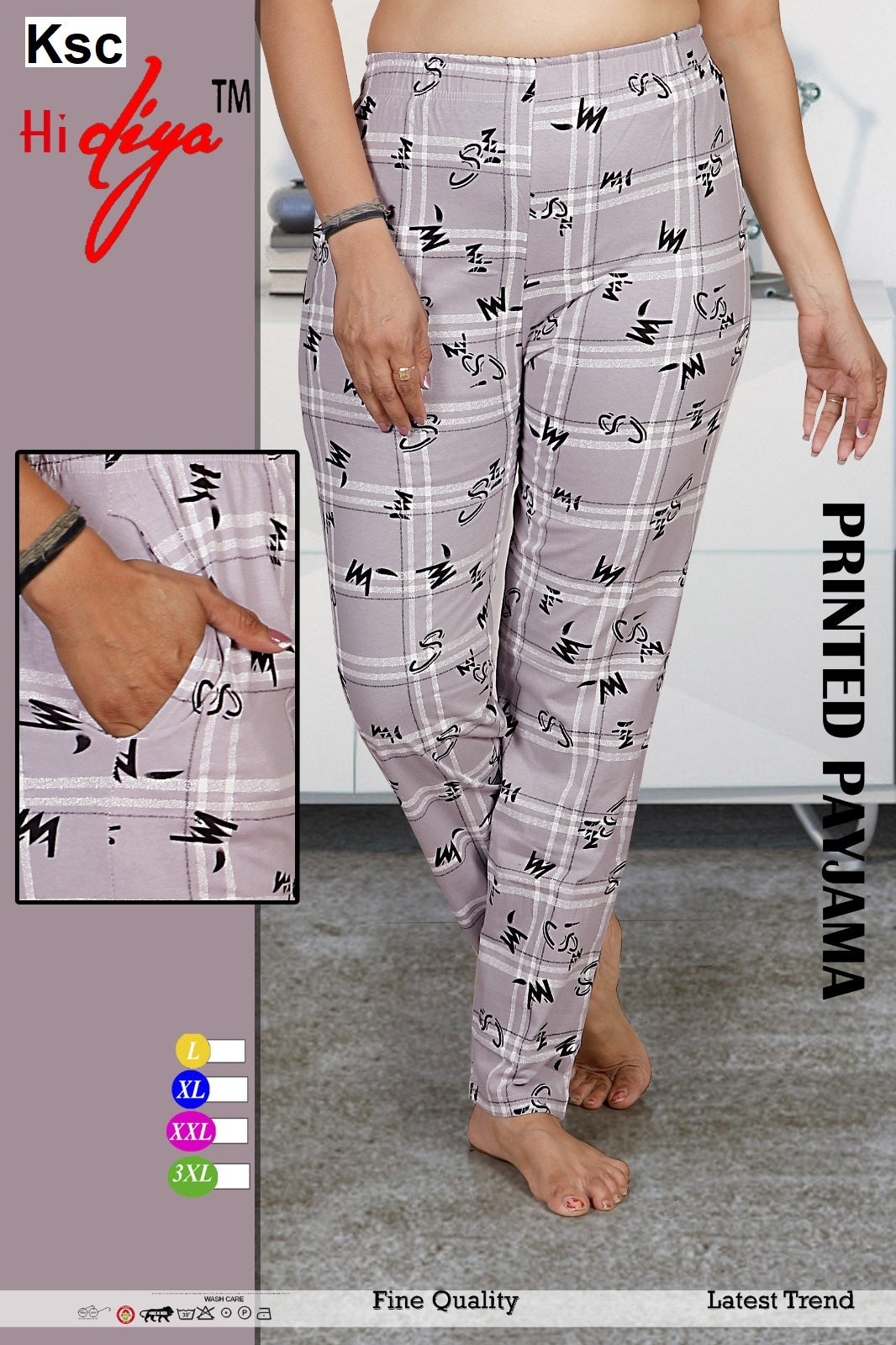 Printed Pyjama Ksc Cotton Women Night Lower Wholesaler Ahmedabad
