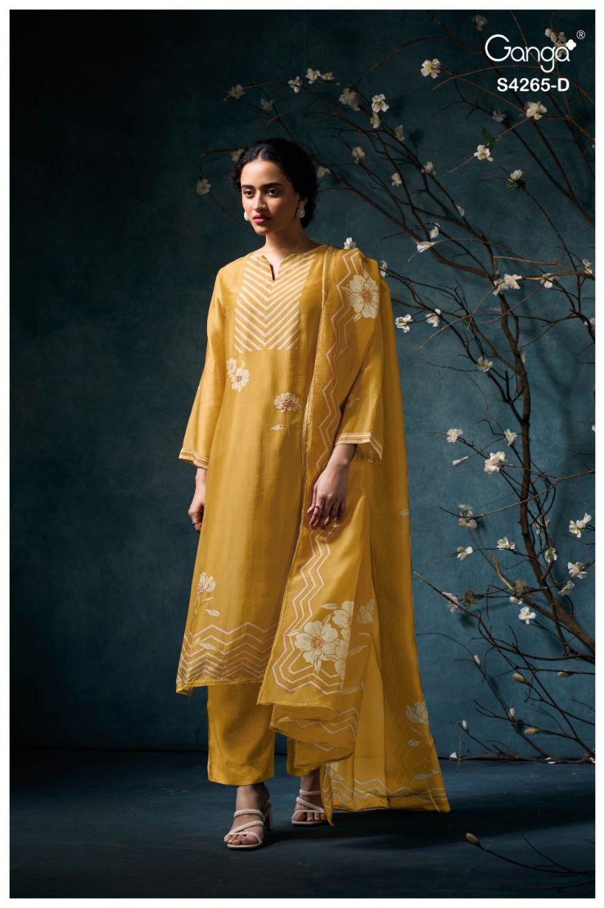 Priselle 4265 Ganga Pure Bemberg Plazzo Style Suits Wholesaler