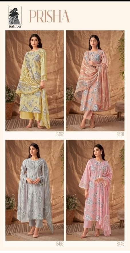 Prisha Sahiba Lawn Cotton Plazzo Style Suits Wholesaler