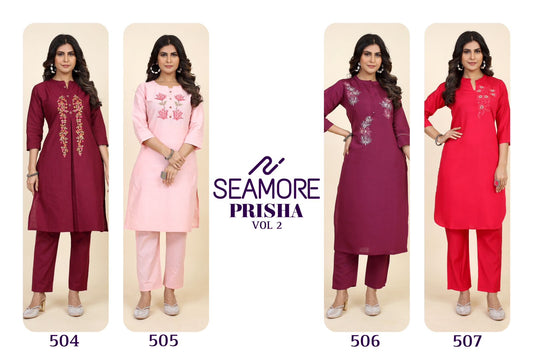 Prisha Vol 2 Seamore Modal Silk Kurti Pant Set