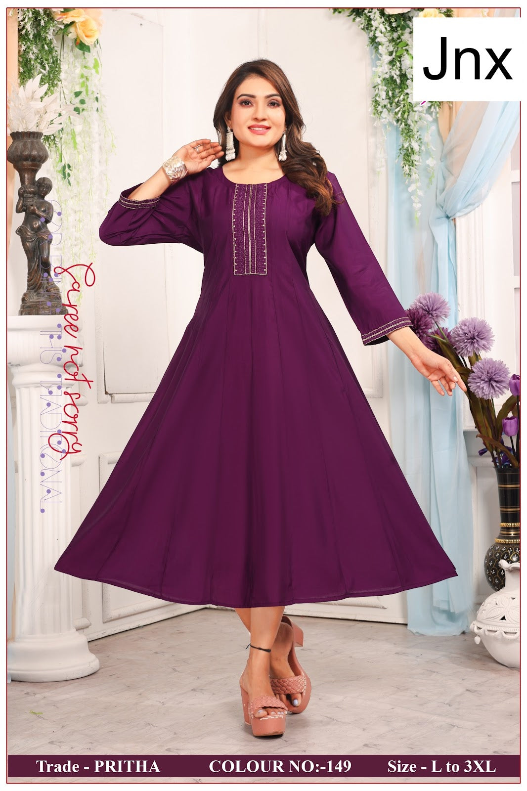 Pritha Jnx Anarkali Kurtis Supplier Gujarat