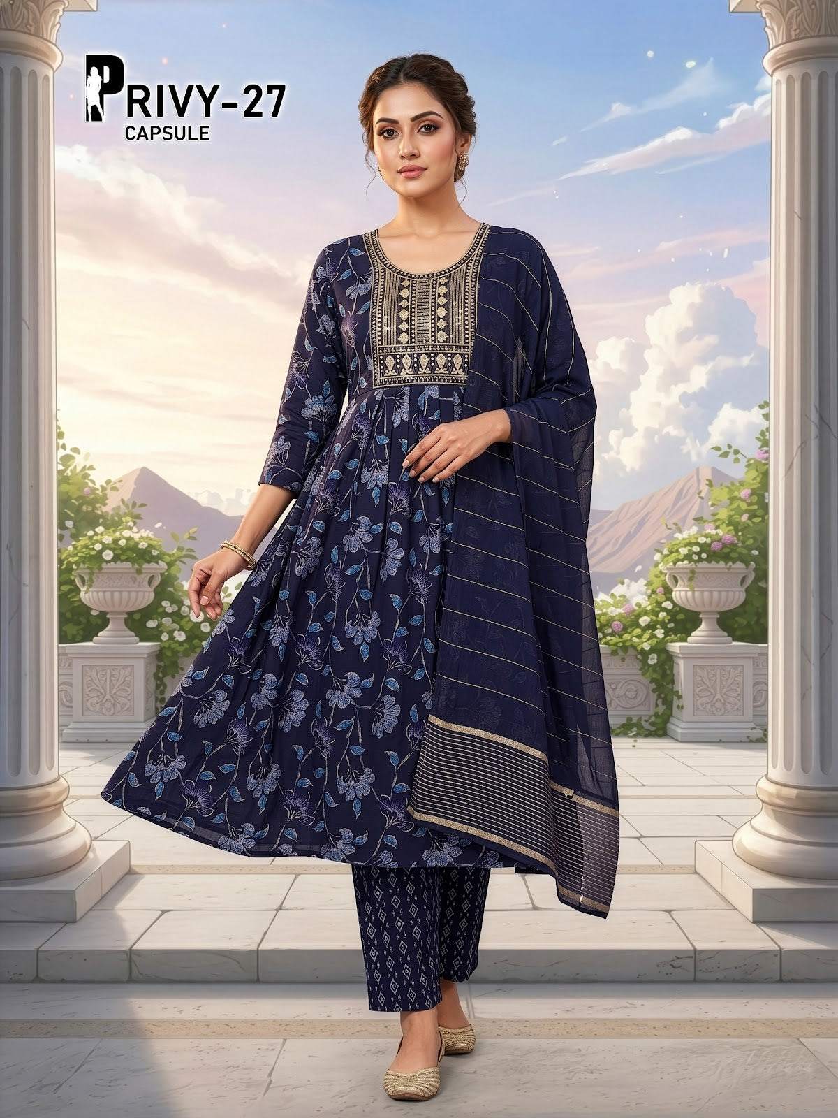 Privy Capsule Prmnt Rayon Capsule Readymade Anarkali Suits Manufacturer Gujarat