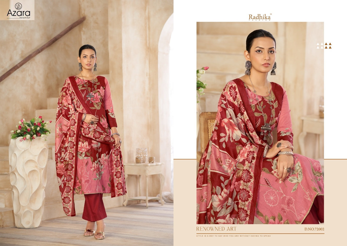 Priya Radhika Fashion Azara Lawn Cotton Karachi Salwar Suits Exporter Gujarat