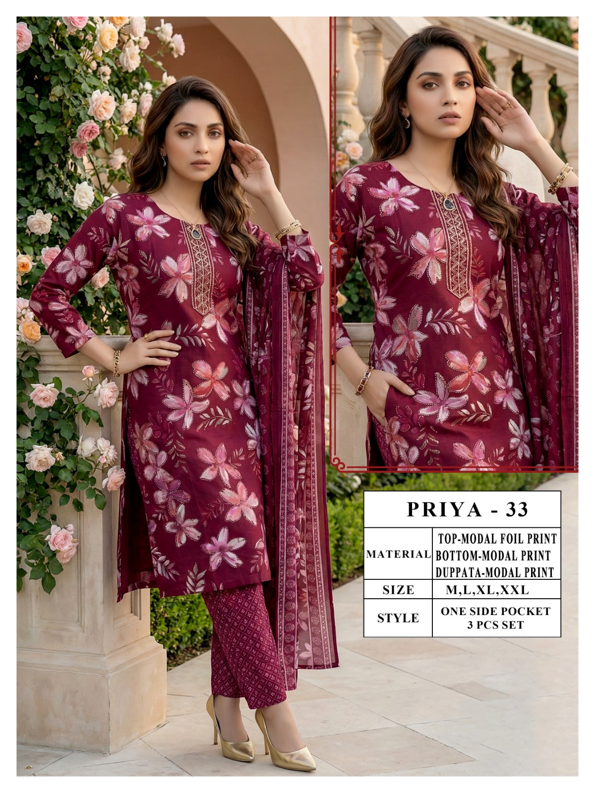 Priya Viyaa Modal Readymade Pant Style Suits Manufacturer India