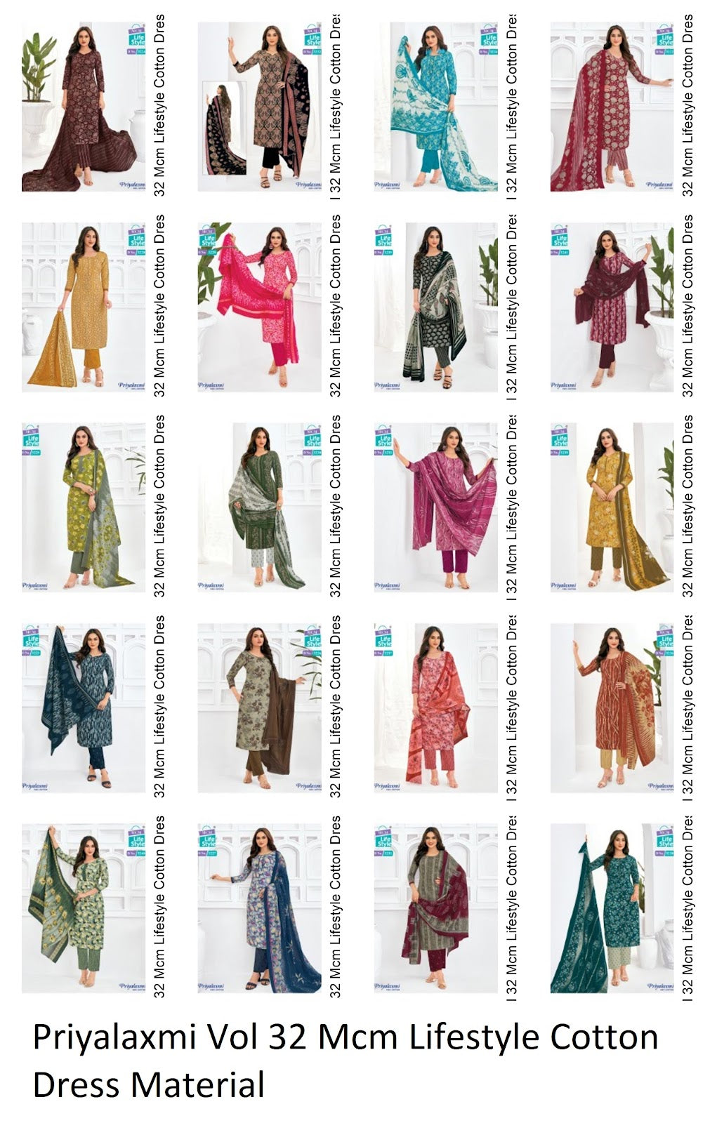 Priyalaxmi Vol 32 Mcm Lifestyle Cotton Dress Material Exporter