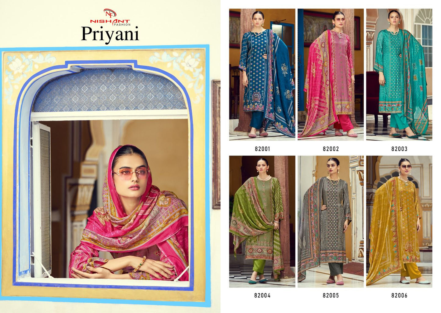 Priyani Nishant Fashion Viscose Simmer Pant Style Suits Supplier Ahmedabad