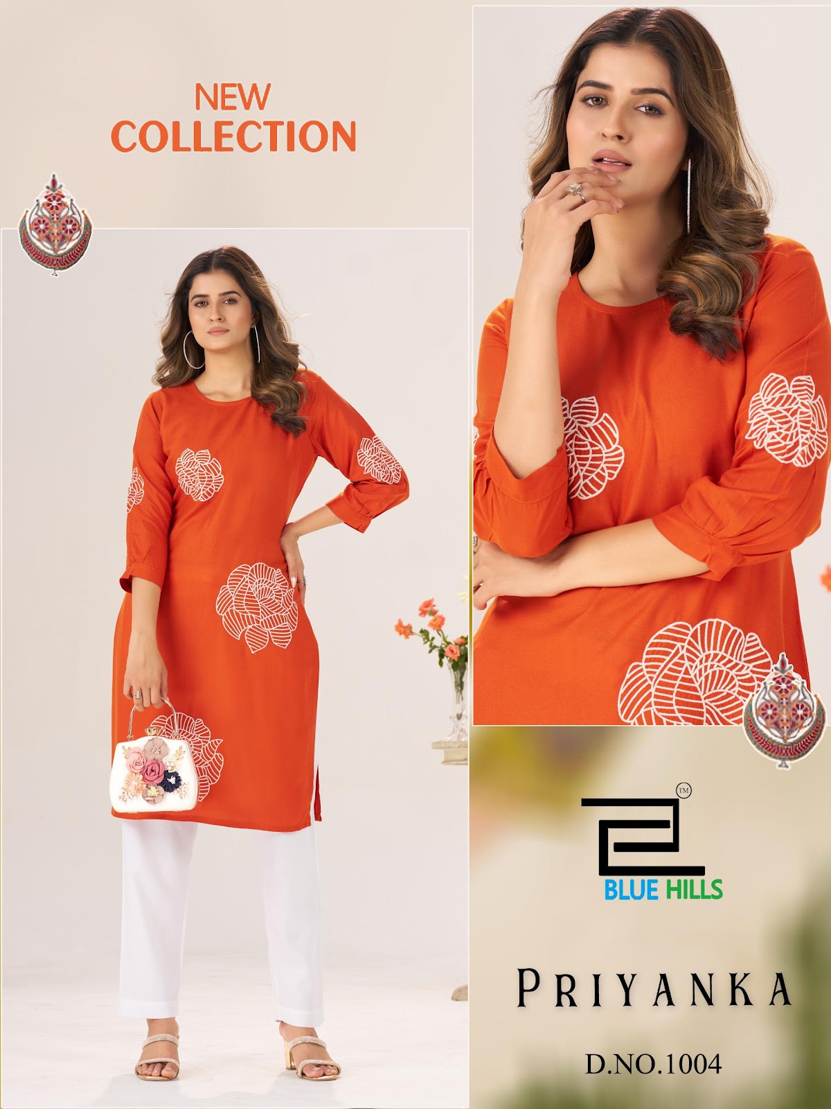 Priyanka Blue Hills Rayon 14Kg Knee Length Kurtis Exporter
