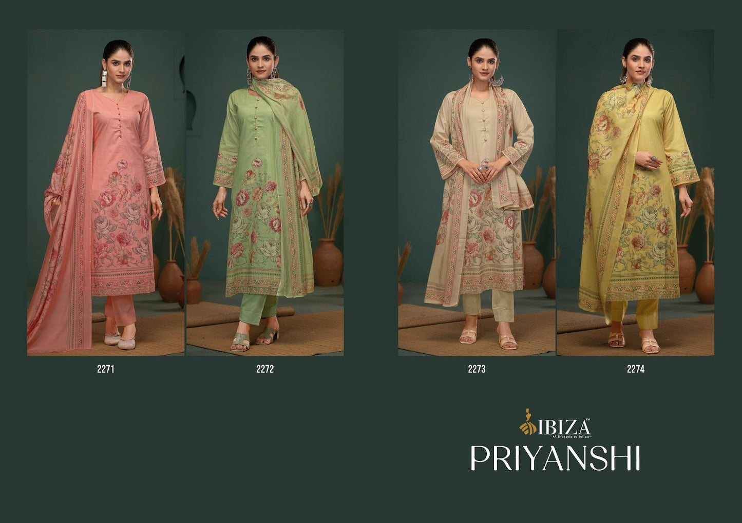 Priyanshi Ibiza Rubia Pant Style Suits Supplier Ahmedabad