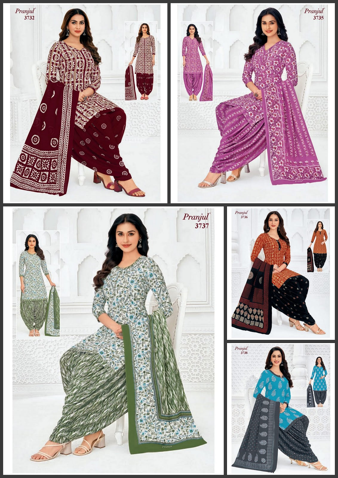 Priyanshi Vol 37 Pranjul Readymade Cotton Patiyala Suits Exporter Ahmedabad