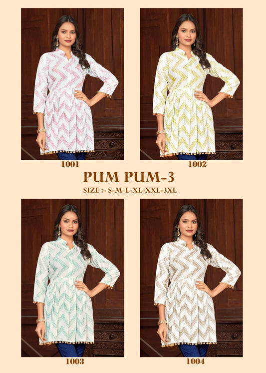 Pum Pum 3 Sangeet Heavy Rayon Designer Long Top Wholesale Rate