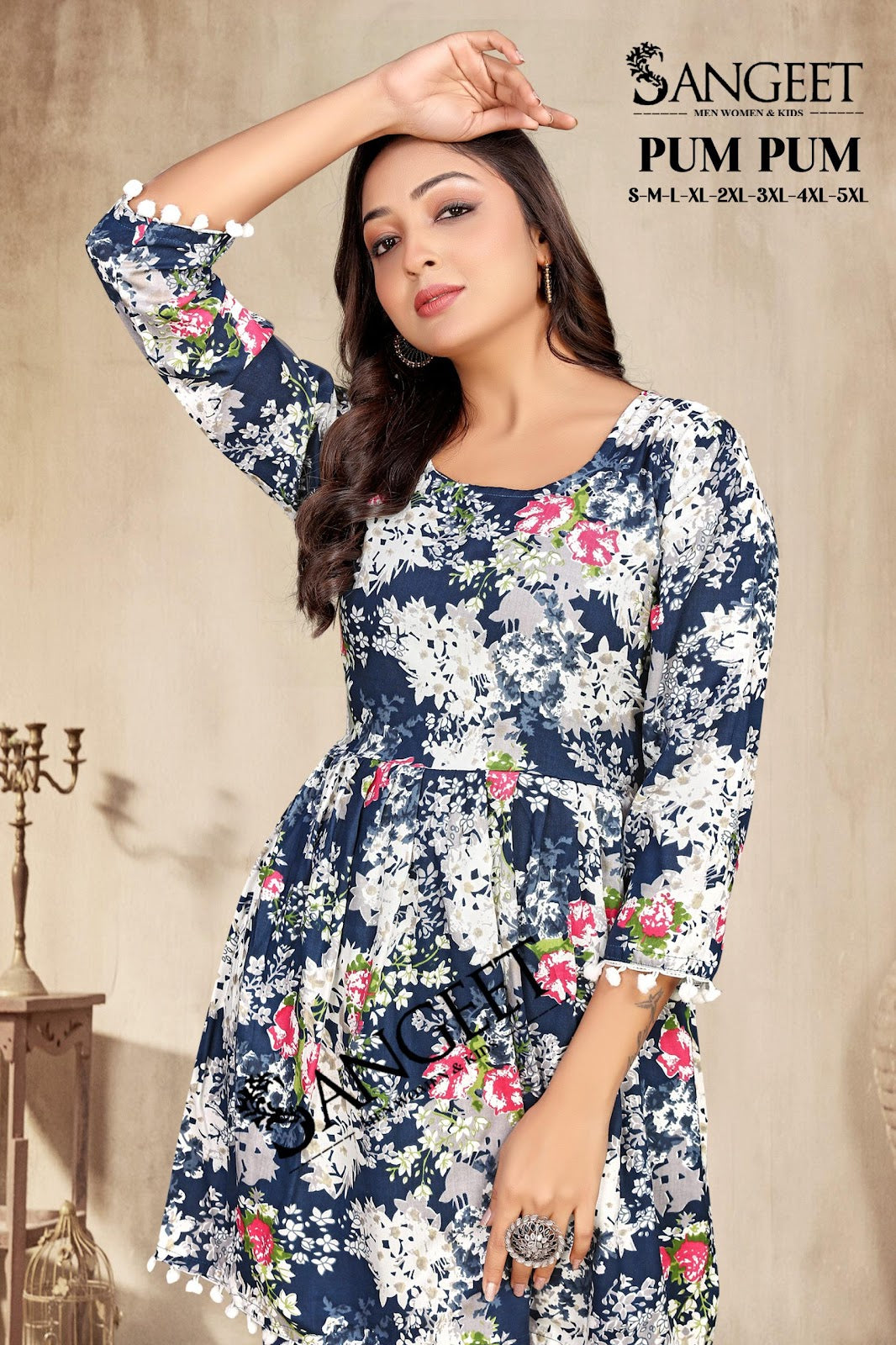 Pum Pum Sangeet Heavy Rayon Designer Long Top Exporter India