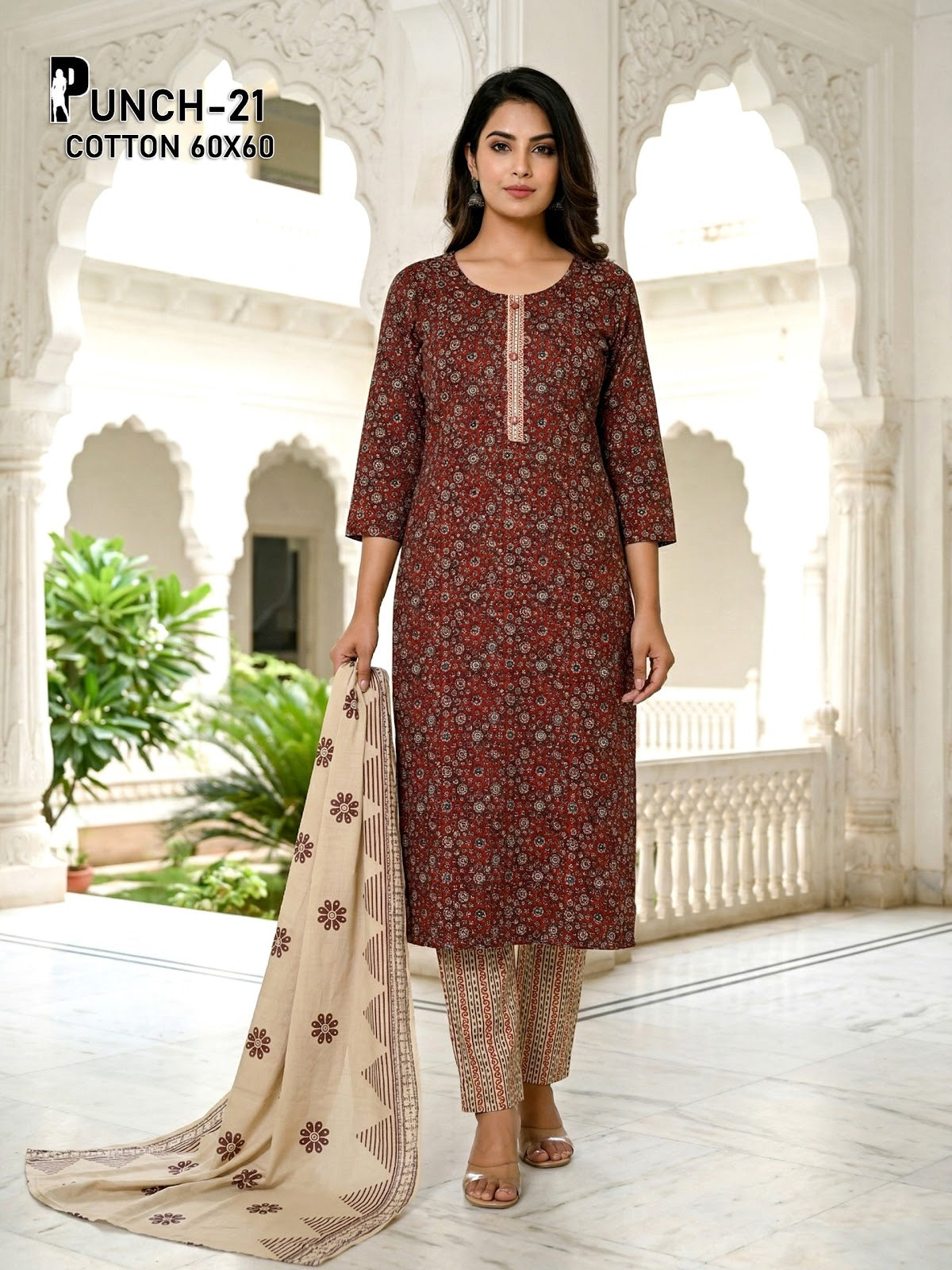 Punch 1604 Premnath Cambric Readymade Cotton Pant Suits Wholesale Price