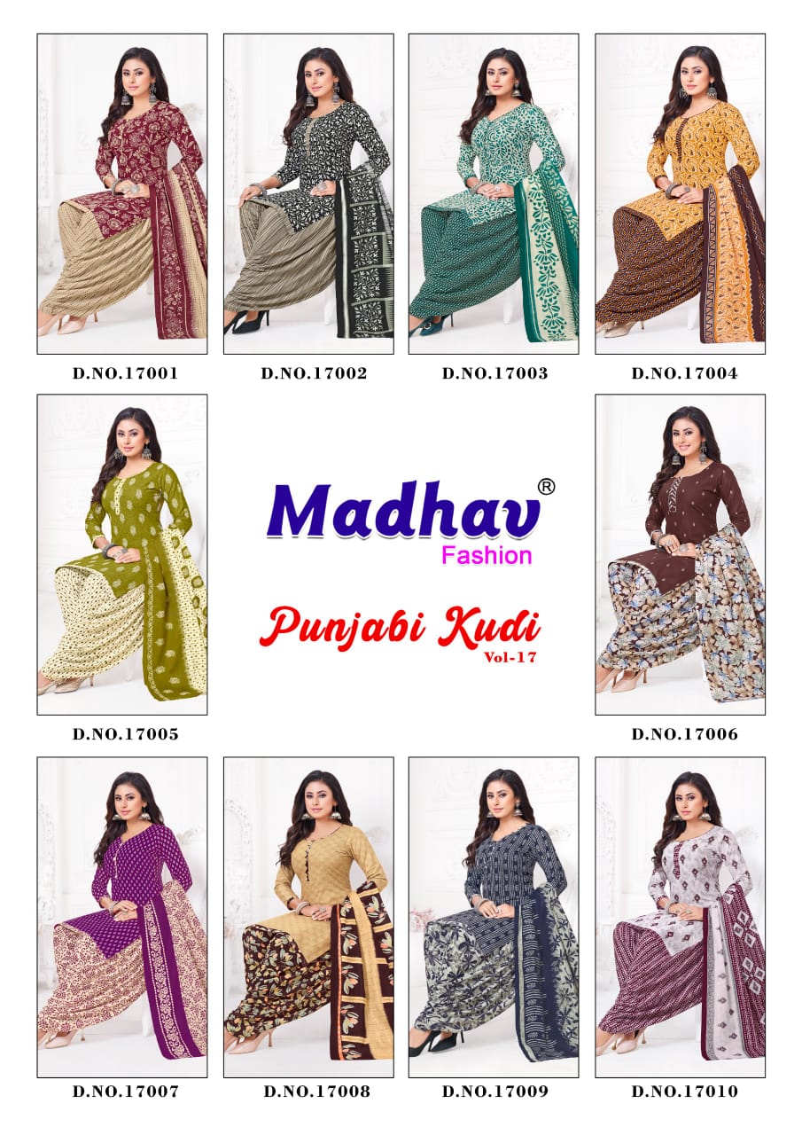 Punjabi Kudi Vol 17 Madhav Fashion Cotton Dress Material Exporter Gujarat