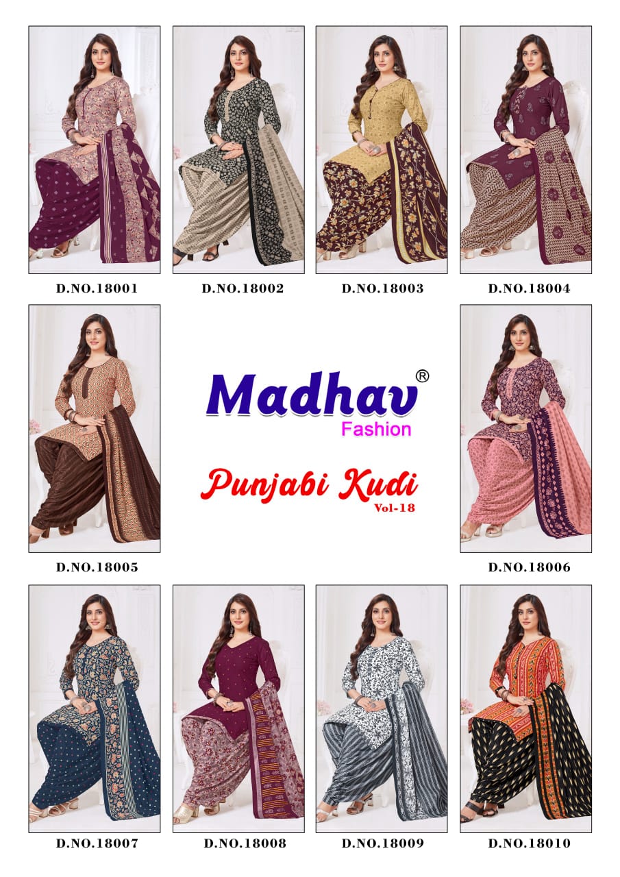 Punjabi Kudi Vol 18 Madhav Fashion Cotton Dress Material Exporter India