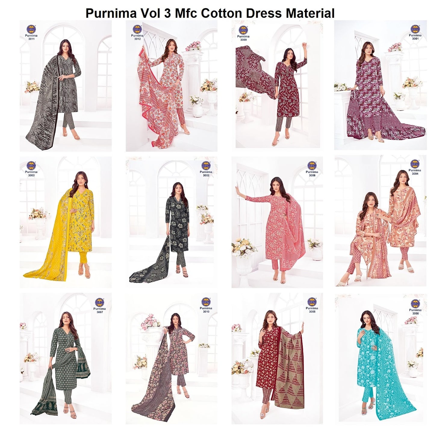 Purnima Vol 3 Mfc Cotton Dress Material Exporter Gujarat