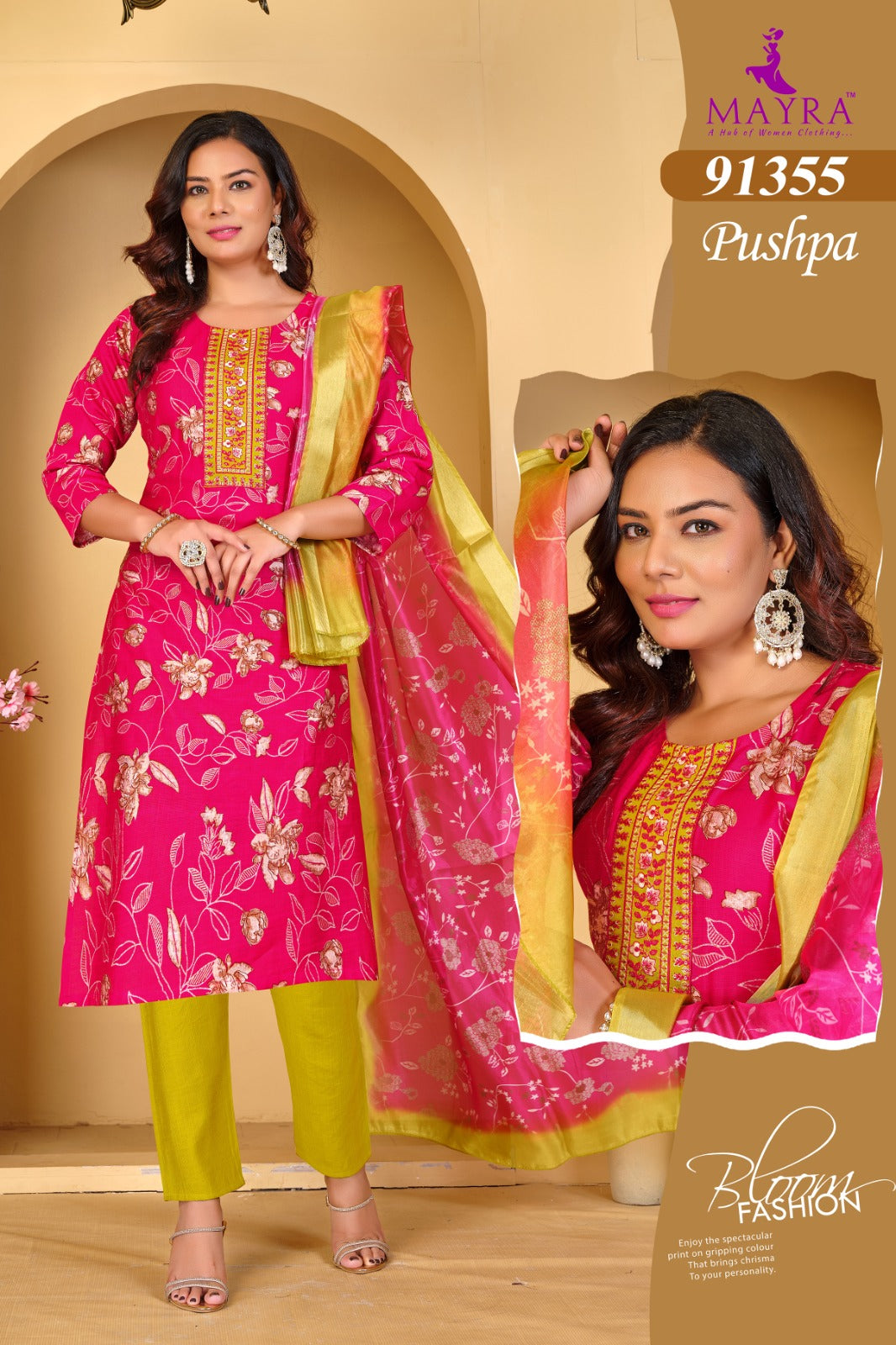 Pushpa Mayra Vertican Readymade Pant Style Suits Wholesale Rate