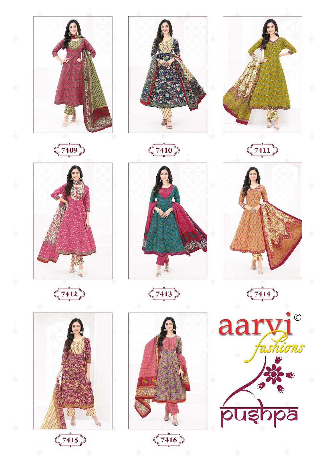 Pushpa Vol 1 Aarvi Fashions Cotton Readymade Anarkali Suits Wholesaler India