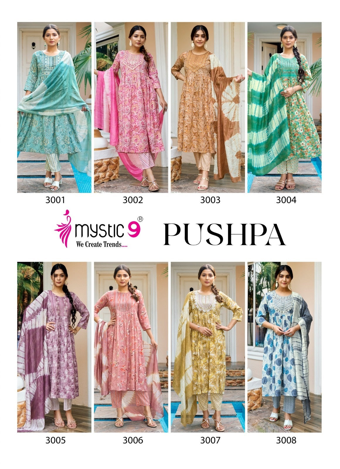 Pushpa Vol 3 Mystic 9 Rayon Capsule Readymade Pant Style Suits Wholesaler Ahmedabad