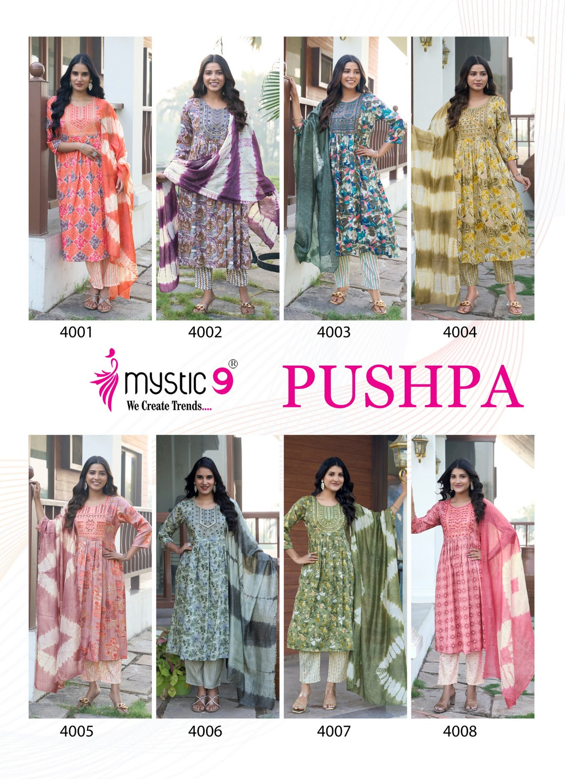Pushpa Vol 4 Mystic 9 Rayon Capsule Readymade Pant Style Suits Wholesaler