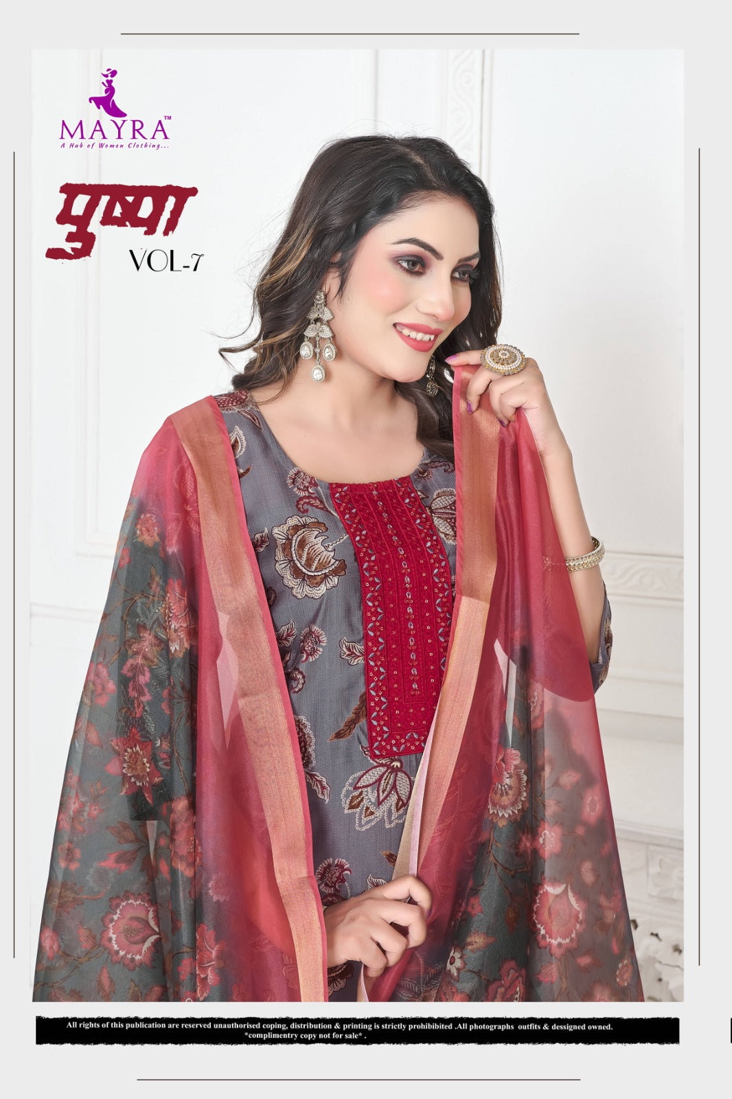 Pushpa Vol 7 Mayra Vertican Readymade Pant Style Suits Wholesaler India