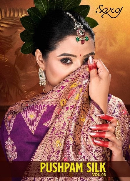 Pushpam Silk Vol 3 Saroj Sarees Supplier Ahmedabad