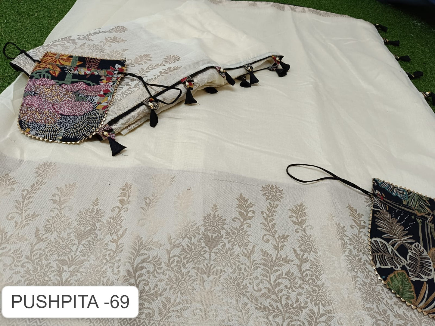 Pushpita 69 White Kalpveli Jacquard Sarees
