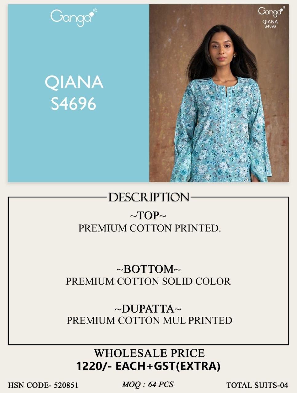Qiana 4696 Ganga Cotton Plazzo Style Suits Manufacturer Gujarat