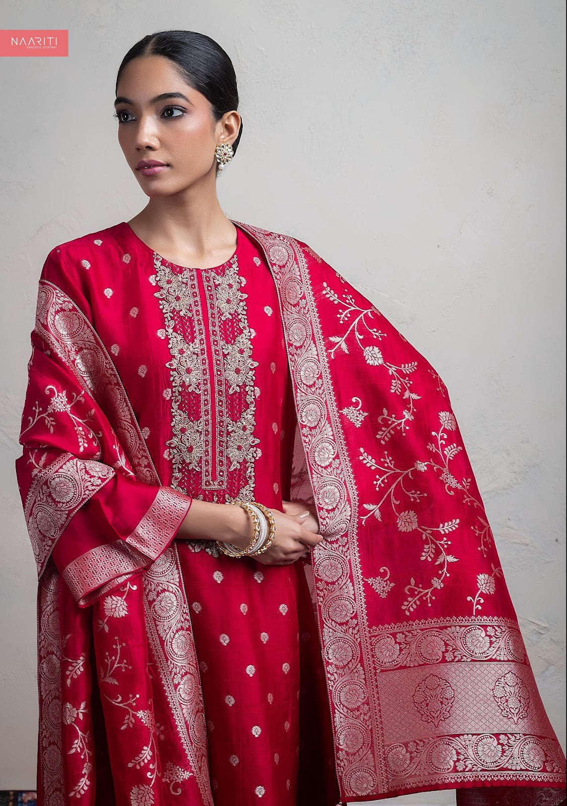Qinara Naariti Silk Jacquard Pant Style Suits Exporter Ahmedabad