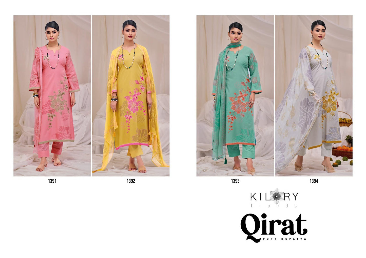 Qirat Kilory Pure Lawn Pant Style Suits Exporter India