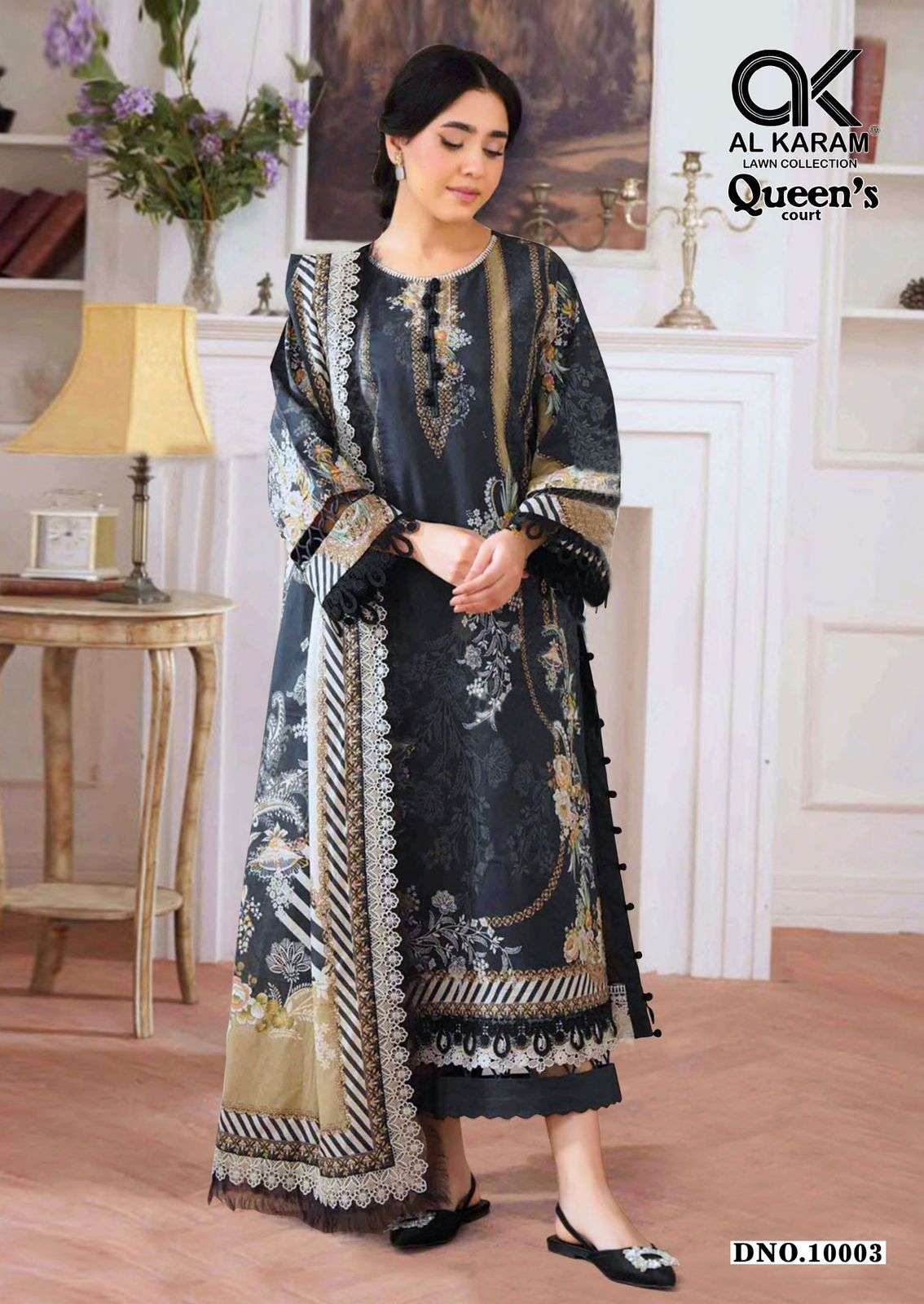 Queens Court Vol 10 Al Karam Cotton Karachi Readymade Suits Wholesaler Gujarat