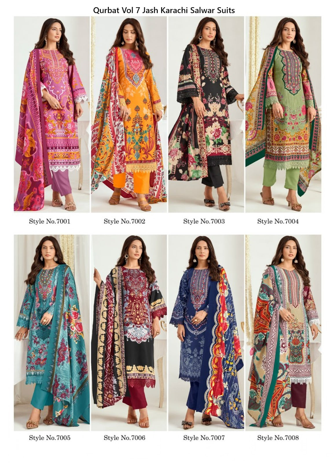 Qurbat Vol 7 Jash Cotton Karachi Salwar Suits Wholesaler