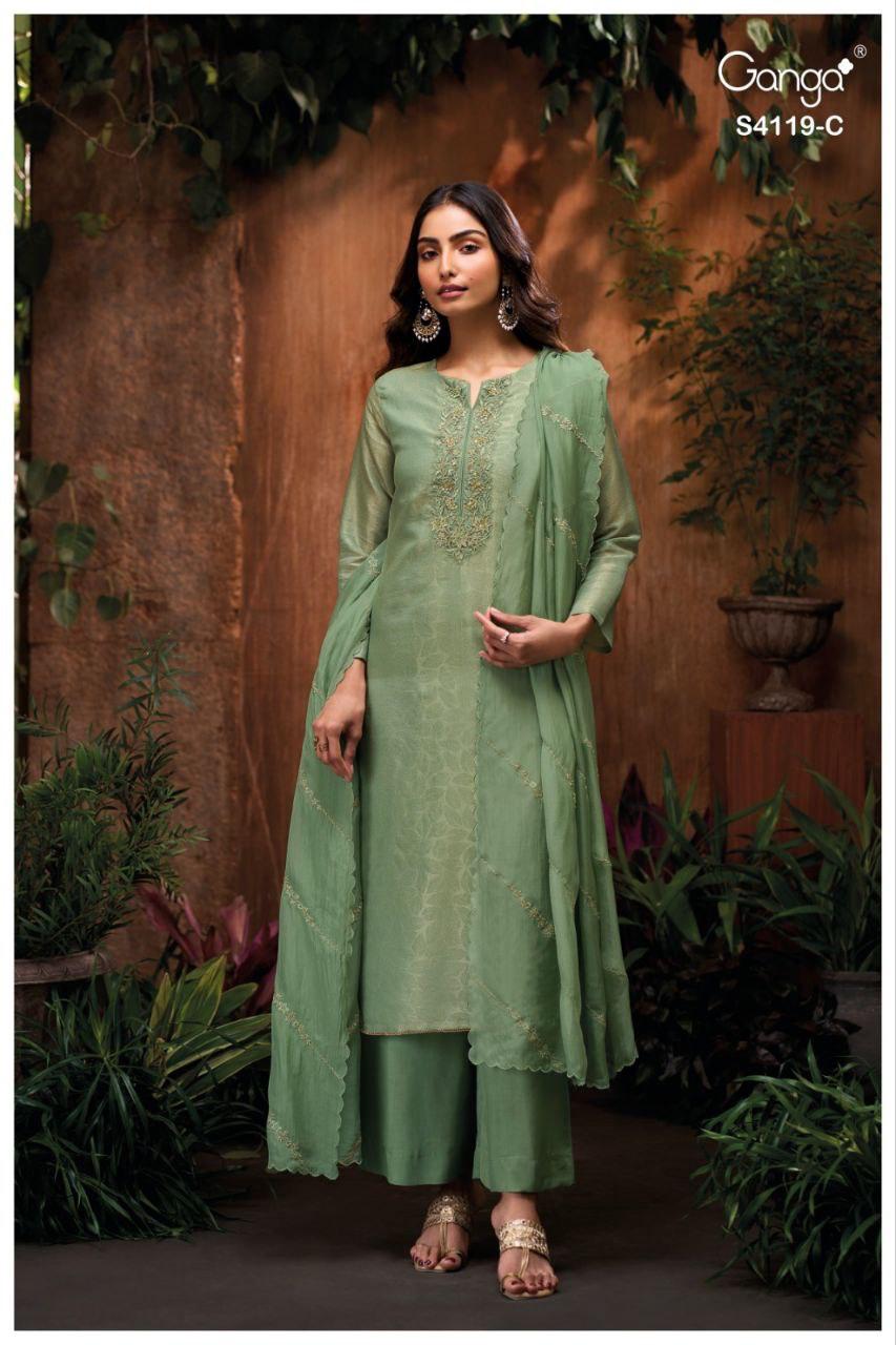Qyra 4119 Ganga Pure Bemberg Pant Style Suits Manufacturer