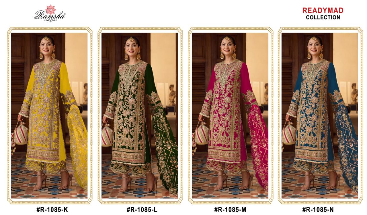 R 1085 Klmn Ramsha Georgette Pakistani Readymade Suits Wholesale Rate