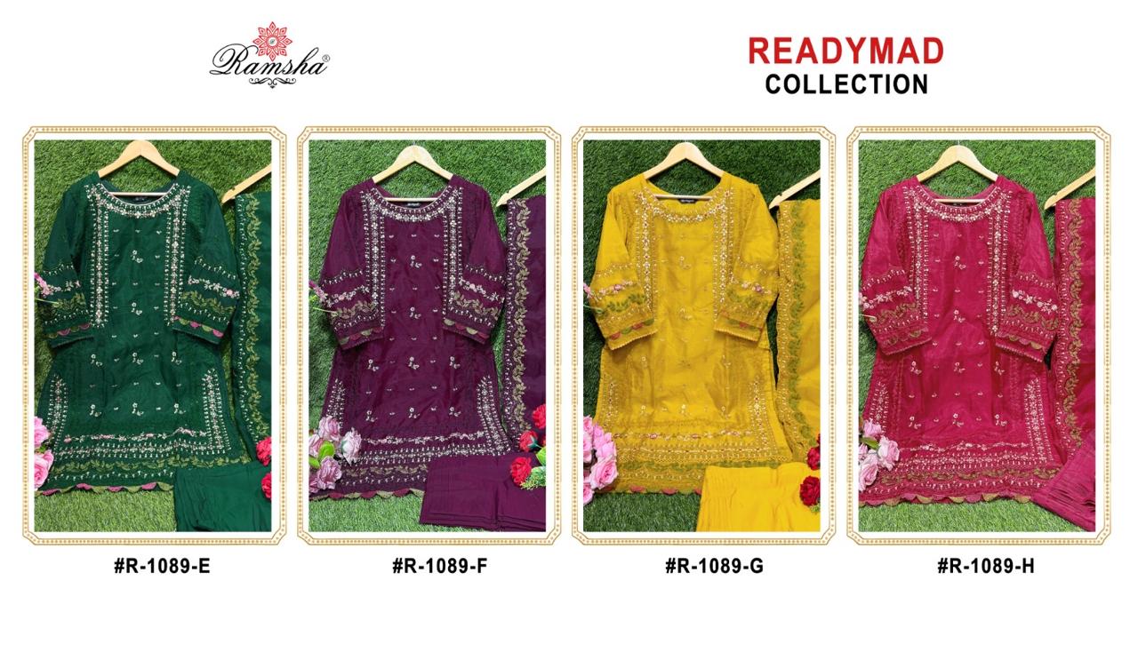 R 1089 Efgh Ramsha Organza Pakistani Readymade Suits Wholesaler Ahmedabad