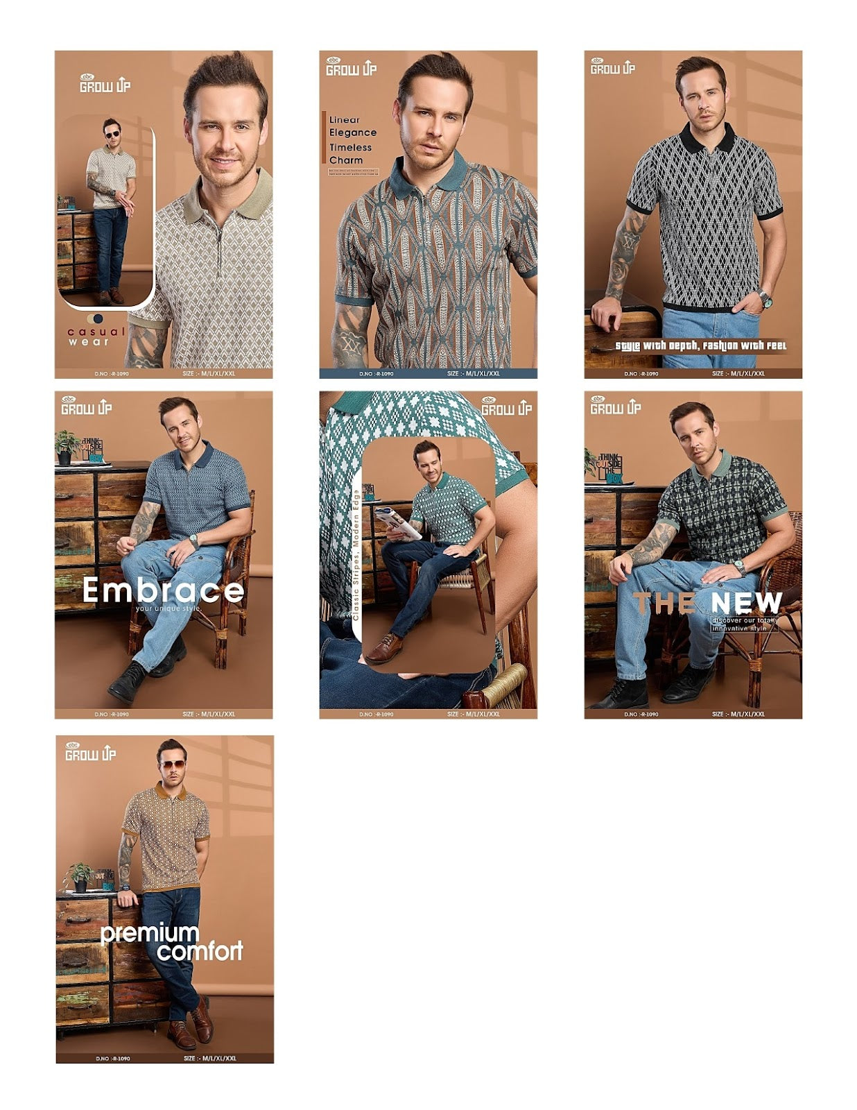R 1090 Growup Interlock Mens Tshirts Wholesale