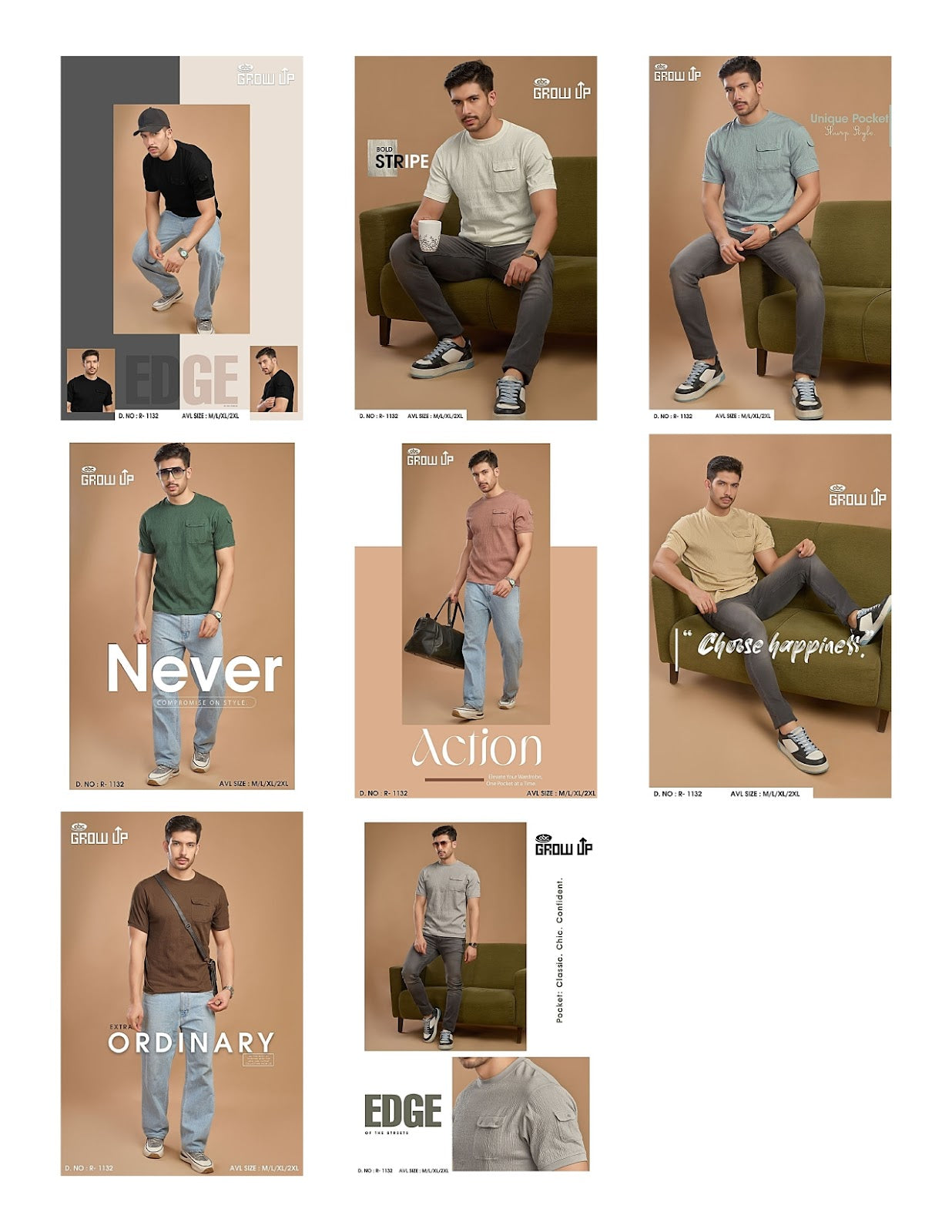 R 1132 Growup Crush Mens Tshirts Manufacturer