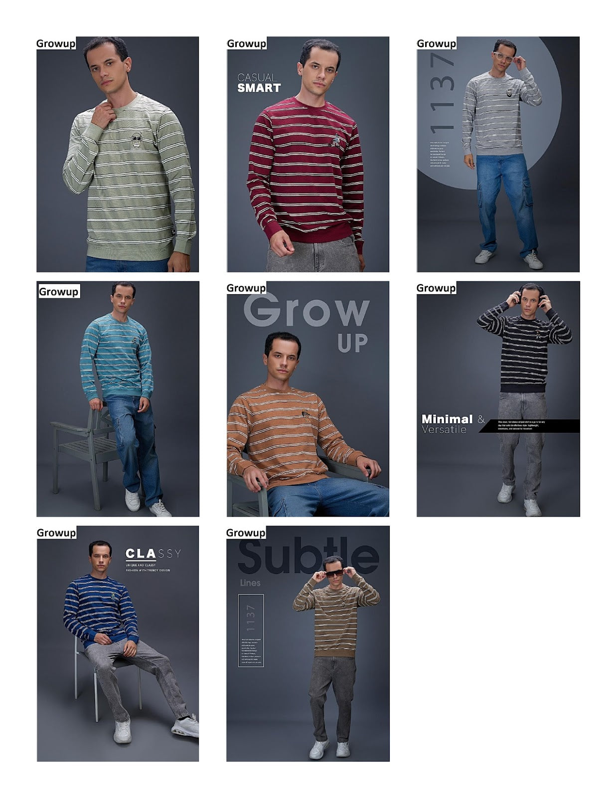 R 1137 Growup Auto Stripes Mens Tshirts Exporter Ahmedabad