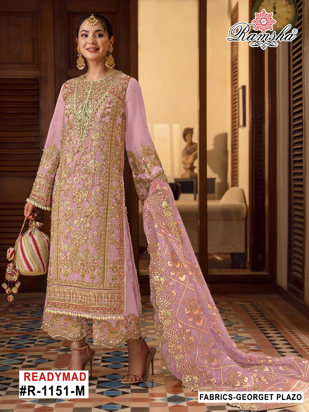 R 1151 Mnop Ramsha Georgette Pakistani Readymade Suits Supplier Ahmedabad