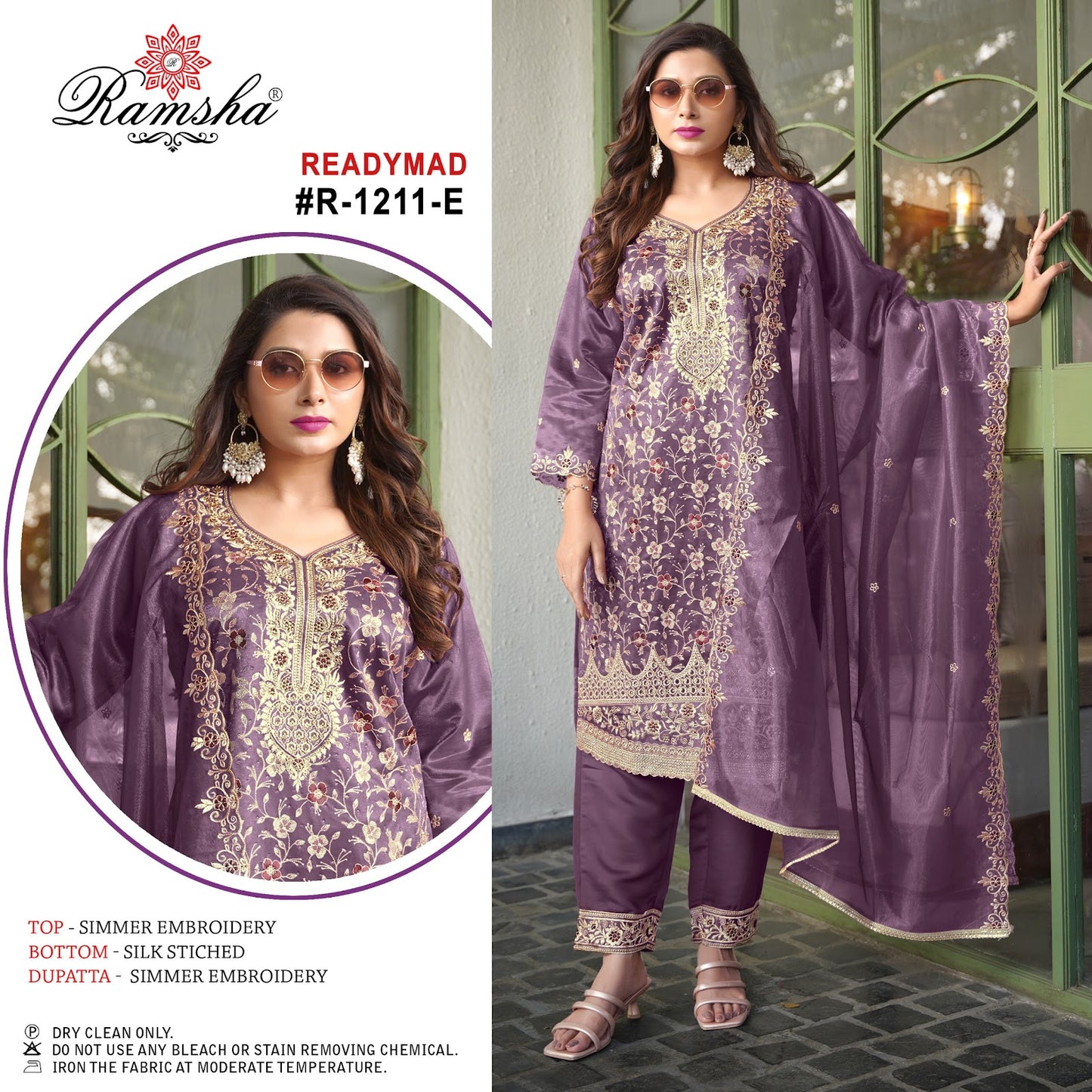 R 1211 Efgh Ramsha Simmer Pakistani Readymade Suits Manufacturer India