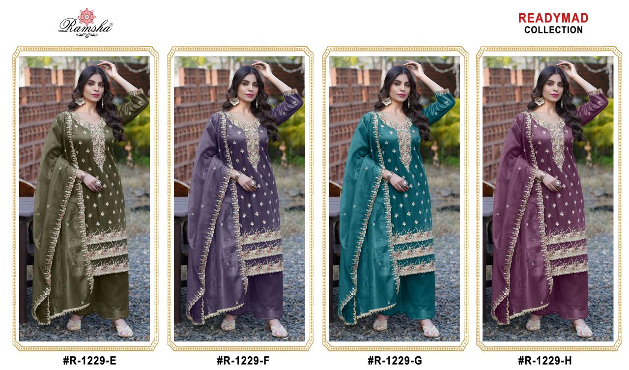 R 1229 Efgh Ramsha Simmer Pakistani Readymade Suits Manufacturer
