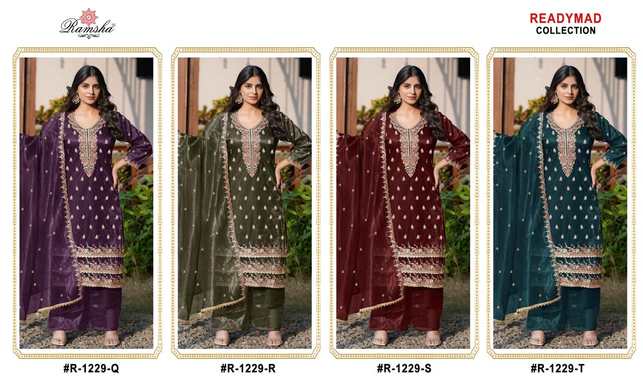 R 1229 Qrst Ramsha Simmer Pakistani Readymade Suits Supplier