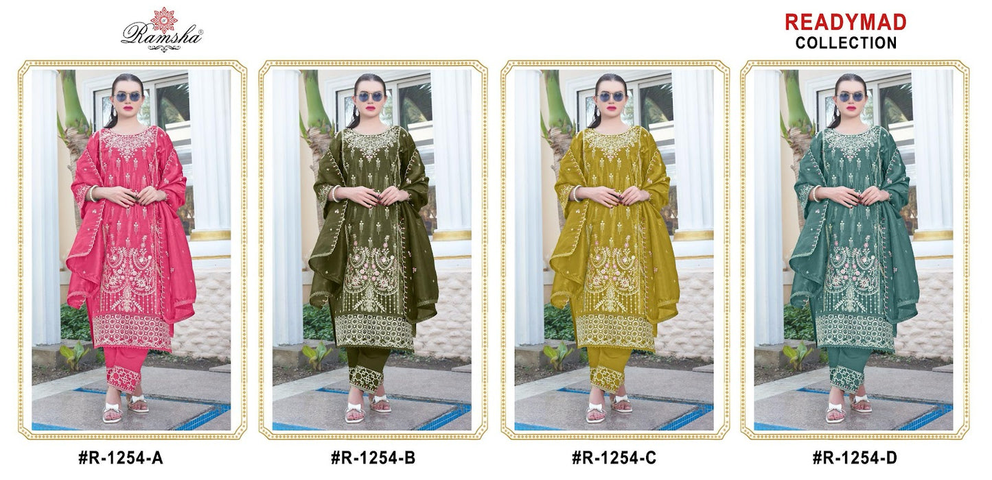 R 1254 Ramsha Crush Pakistani Readymade Suits Manufacturer India