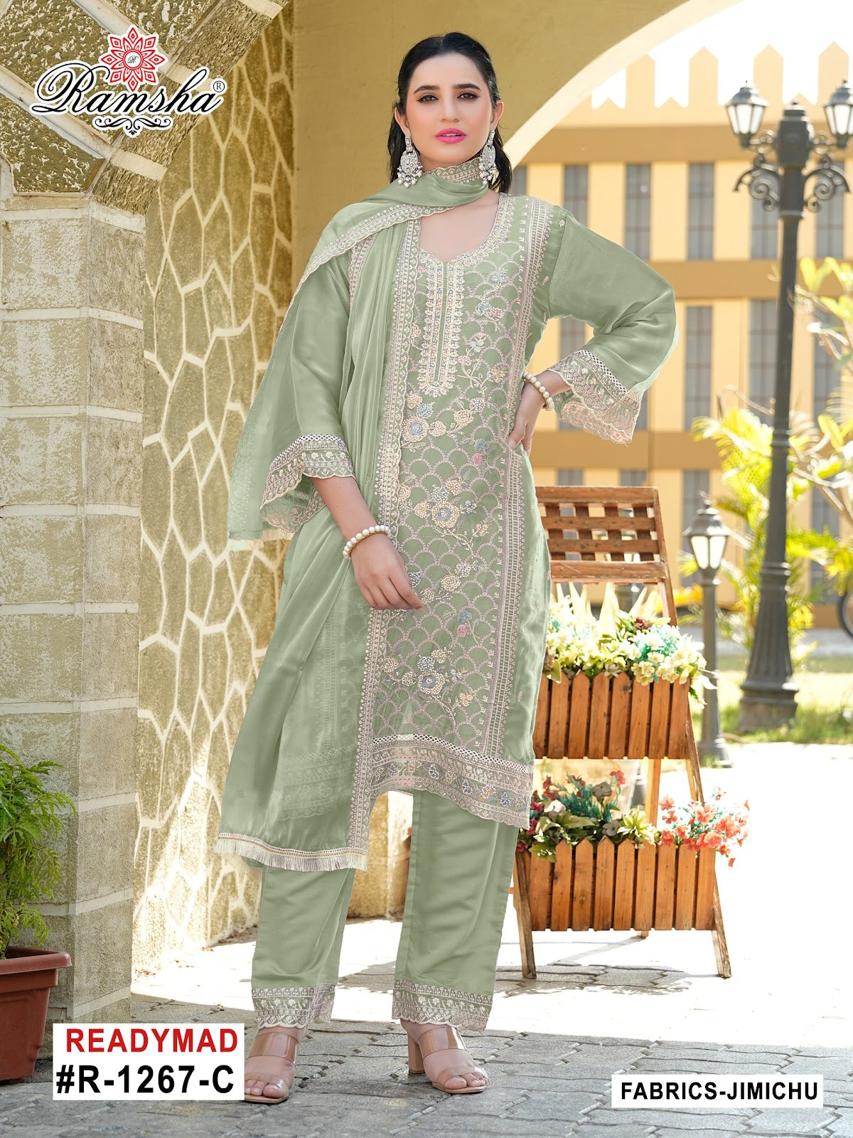 R 1267 Ramsha Pakistani Readymade Suits Manufacturer Gujarat