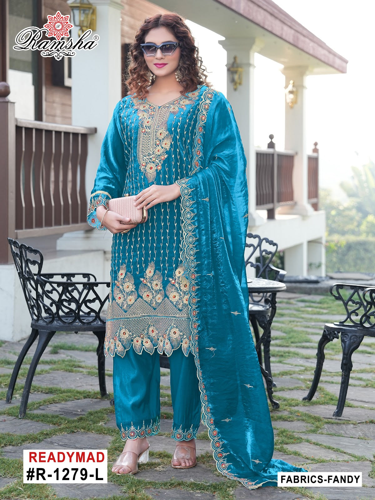 R 1279 Ramsha Fandy Pakistani Readymade Suits Wholesale Price